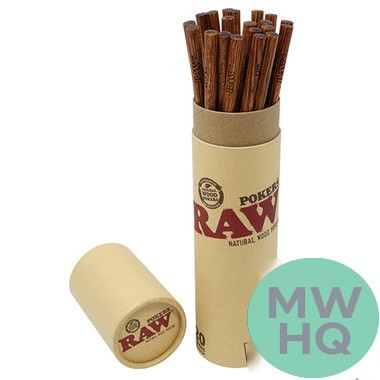 RAW Wooden Poker Sticks Large - Pack of 20