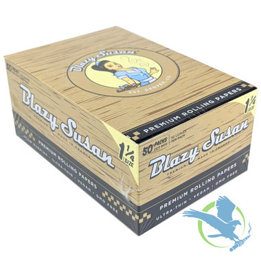 Blazy Susan Unbleached Rolling Papers - 1 1/4 (Pack of 50 - Display of 50 Packs)