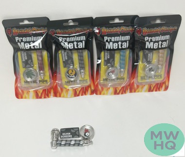 Headway Designs Premium Metal Classic Hand Pipe With Mini Grinder - Assorted Colors [HW-BY005]