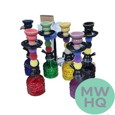 Zebra Smoke Disco 13 Inch Double Hose Hookah - Assorted Colors