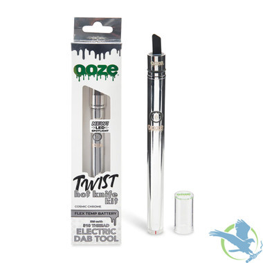 Ooze Twist Hot Knife 320mAh Slim Pen 2.0 510 Thread Electric Dab Tool With LED Spotlight - Cosmic Chrome
