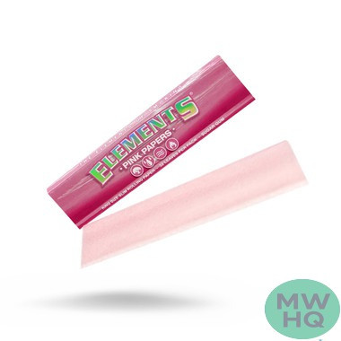 Elements Pink King Size Slim Rolling Papers - Pack of 32 - Display of 50 Packs