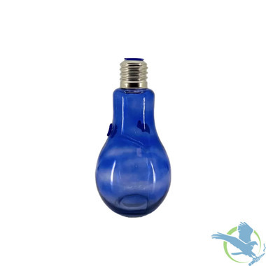 Glass Mini Water Pipe With Electric Bulb Design + 2 Holes For Downstem - 160 Grams - 5 Inches - Assorted Colors [OB-028]