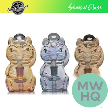 Shadow Glass Cat Design Mini Water Pipe - 230 Grams - 6 Inches - Assorted Colors [SGE-034]