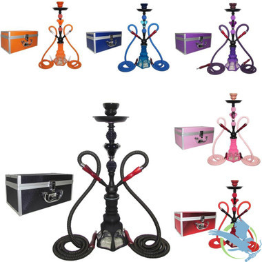 Tanya Hookah Hummer 21 Inch Double Hose Hookah With Traveling Case - Assorted Colors