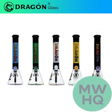 Dragon Platinum Water Pipe Beaker Base With Ice Catcher + Diffused Downstem & Straight Neck - 1200 Grams - 16 Inches [DGB-065]