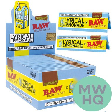 RAW x Lyrical Lemonade King Size Wide Rolling Papers - Pack of 32 - Display of 50 Packs