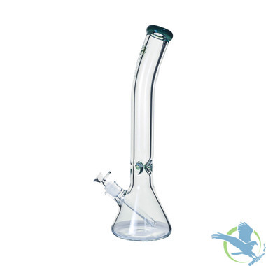 The Kind Glass Water Pipe With Ice Catcher & Diffused Downstem - 9MM - 1500 Grams - 18 Inches - Green (Bent Beaker)
