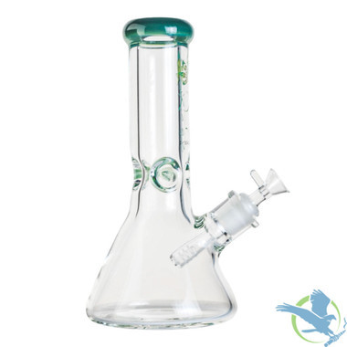 The Kind Glass Water Pipe With Ice Catcher & Diffused Downstem - 9MM - 900 Grams - 10 Inches - Green (Straight Beaker)
