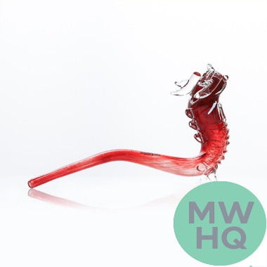 Dragon Platinum Glass Sherlock Hand Pipe Oriental Dragon Design - 9.5 Inches - 160 Grams - Assorted Colors [WPH-003]