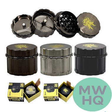 Shredder Medium Grinder Grip Design - Style 14 - 55mm - 4 Part - Assorted Colors
