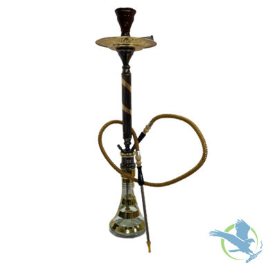 Zebra Smoke Pyramid 34 Inch Single Hose Hookah Super Heavy With Carrying Case 