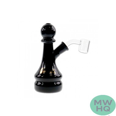 Gliizy Glass Water Pipe Chess Design With Quartz Banger - 130 Grams - 6 Inches