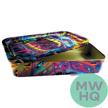 Smokezilla Metal Roll Tray With Storage Box - Assorted Designs - Display of 8 [25021]