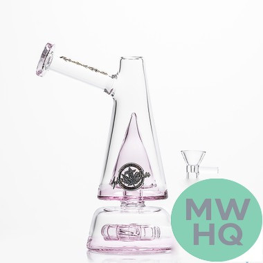 Shadow Glass Water Pipe Vulcano Shaped With Disc Perc - 360 Grams - 8 Inches - Assorted Colors [SGE-064]