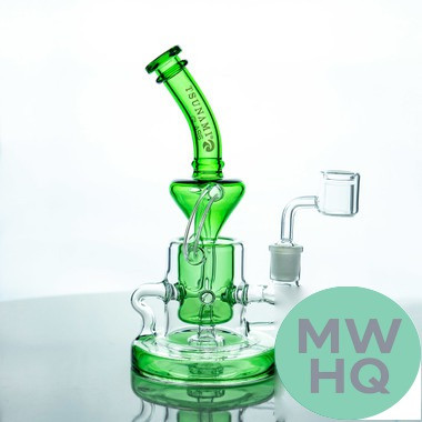 Tsunami Glass Water Pipe Recycler Concentrate Rig With Circle Perc - 345 Grams - 9 Inches