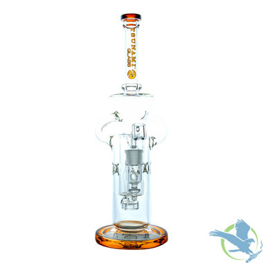 Tsunami Glass Water Pipe Recycler Concentrate Rig With Circ Perc - 860 Grams - 15 Inches - Clear Amber
