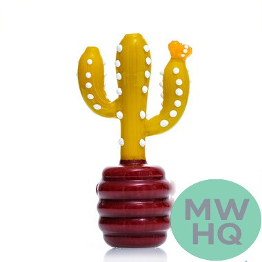 Dragon Platinum Glass Hand Pipe Cactus Shape - 100 Grams - 5 Inches - Assorted Colors [WPH-404]