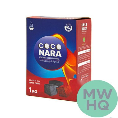 Coco Nara Coconut Shell Charcoal Dense Cubes - 1KG Box