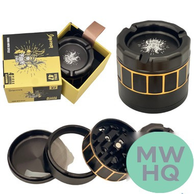 Shredder Large Grinder With Ashtray Top - Style 47 - 63mm - 4 Part
