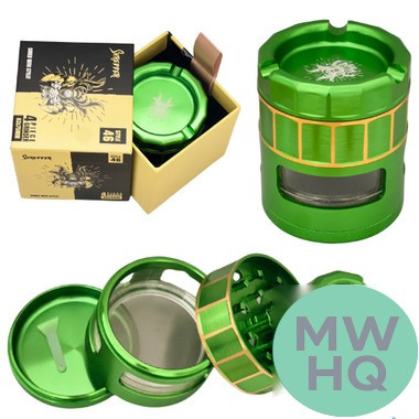 Shredder Large Grinder With Side Windows & Ashtray Top - Style 46 - 63mm - 4 Part
