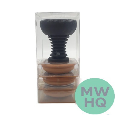Pharaohs Hydra Silicone Bowl With 3 Replaceable Clay Inserts - Pack of 3