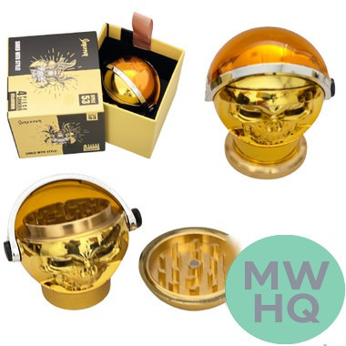 Shredder Large Grinder Skull With Helmet Design - Style 53 - 65mm - 4 Part