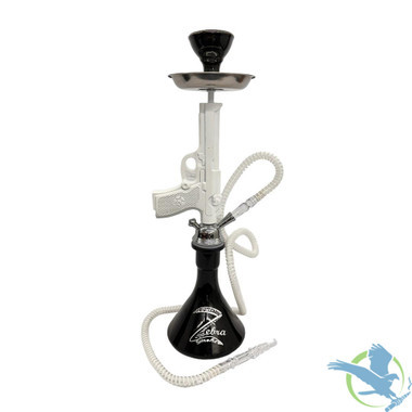 Zebra Smoke Pistol 21 Inch Single Hose Hookah - Assorted Colors