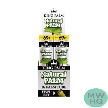 King Palm Green Leaf Mini Palm Tube Rolls 1G - Pack of 1 - Display of 30 Packs