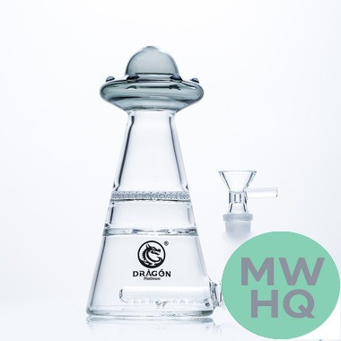 Dragon Platinum Water Pipe Mothership With Honeycomb Perc - 350 Grams - 7.5 Inches - Assorted Colors [WPD-006]