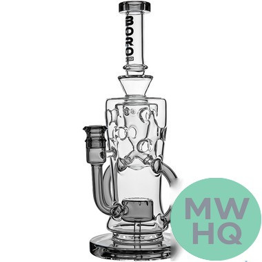 BoroTech Glass Water Pipe Recycler Dab Rig Straight Neck With Circ Perc Designed By Calibear - 600 Grams - 11 Inches [BTG054]