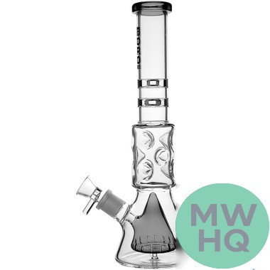 BoroTech Double Wall Beaker Glass Bong Water Pipe With Downstem Designed By Calibear - 550 Grams - 12.5 Inches [SLL007]