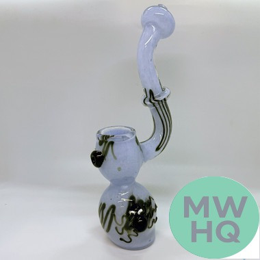 Glass Hand Water Frit Bubbler Insect & Button - 258 Grams - 9 Inches [B630]