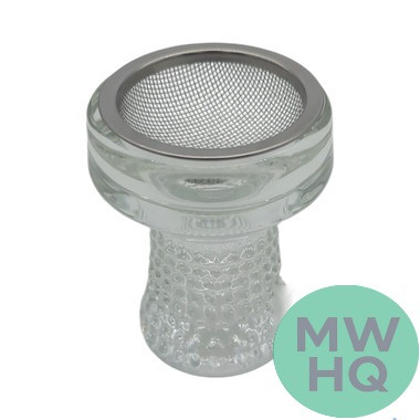Hookah Clear Glass Bowl With Mesh Screen [PH2004]