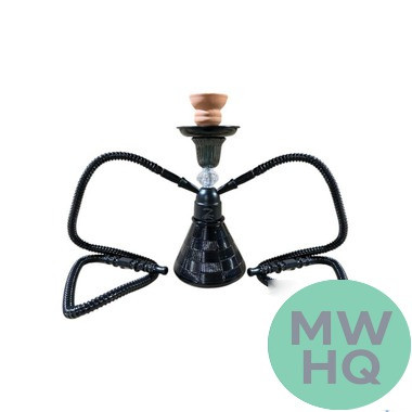 Zebra Smoke Rodman 12 Inch Double Hose Hookah - Assorted Colors