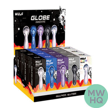 Wulf Mods Globe Classic Spoon Hand Pipe - 4 Inches - Assorted Colors - Display of 15