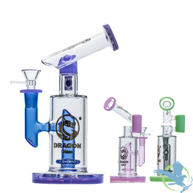 Dragon Glass Hammerhead Water Pipe Thick Base With Circ Perc - 440 Grams - 9 Inches - Assorted Colors [DGE-404]