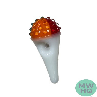 Glass Ice Cream Hand Pipe Spoon - 100 Grams - 4.5 Inches - Assorted Colors