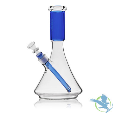 GRAV Large Deco Beaker Bong Water Pipe With Diffused Downstem - 920 Grams - 12.5 Inches - Light Cobalt