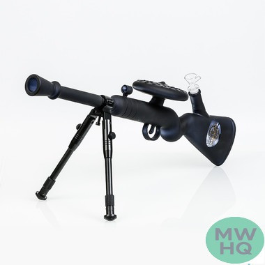 Shadow Glass Sniper Rifle Water Pipe With Tripod - 1250 Grams - 25 Inches [SGA-006]