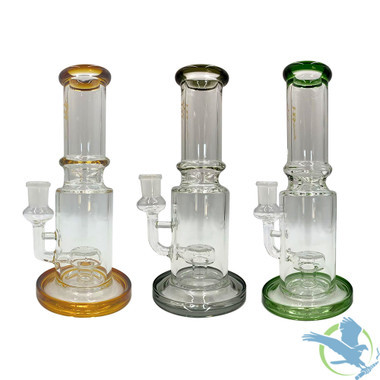 HB King Straight Water Pipe With Circ Perc - 650 Grams - 10 Inches - Assorted Colors [KD162]