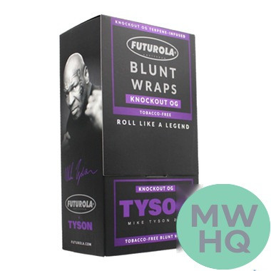 Tyson 2.0 x Futurola Knockout OG Terpene-Infused Blunt Wraps - 1ct Pack - Display of 25 Packs