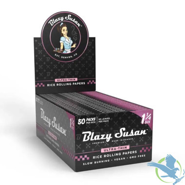 Blazy Susan Ultra Thin Rice Rolling Papers - 1 1/4 Size (Pack of 50 - Display of 50 Packs)