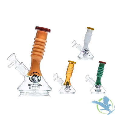 Dragon Glass Water Pipe Beaker Base With Circ Perc - 220 Grams - 7 Inches - Assorted Colors [DGE-444]