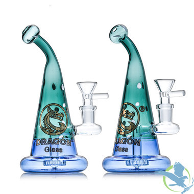 Dragon Glass Water Pipe Bong With Circ Perc - 185 Grams - 7.5 Inches - Assorted Colors [DGE-423]
