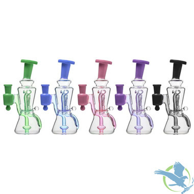Calibear Mini Recycler Water Pipe Dab Rig - 230 Grams - 6 Inches - Assorted Colors [GB519]
