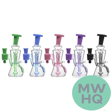 Calibear Mini Recycler Water Pipe Dab Rig - 230 Grams - 6 Inches - Assorted Colors [GB519]