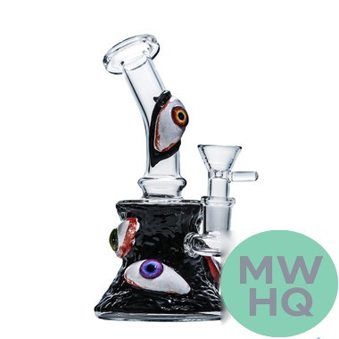 Dragon Glass Eyes Mini Water Pipe Bong Glow In The Dark - 220 Grams - 7 Inches - Assorted Colors [DGE-271]