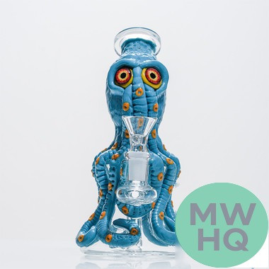 Dragon Glass Octopus Mini Water Pipe Bong Glow In The Dark - 330 Grams - 7 Inches - Assorted Colors [DGE-274]