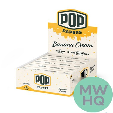 Pop Papers Authentic French Paper Ultra Thin + Pre-Rolled Tips - Display of 24 Packs - White Display